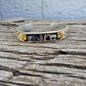 Montana Silversmiths Black and Gold Western Bracelet
